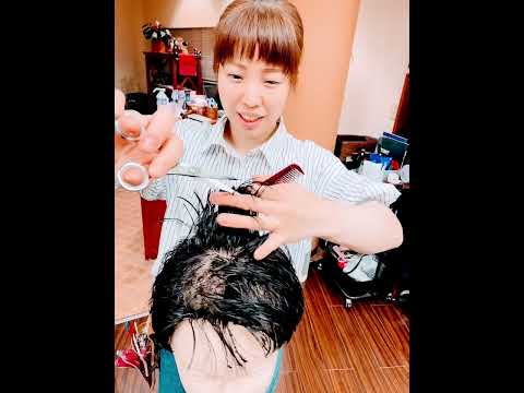 ツーブロックメンズショートヘア／荒川区三河島ヘアコミュニティオカゲ アシスタントりかさんカット練習風景